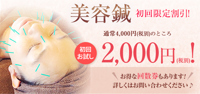 美容鍼 4,000円【税別】